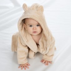 18C80206: Baby Caramel Hooded Dressing Gown (0-6 Months)